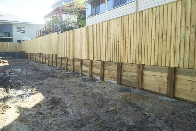 Buderim retaining wall after construction
