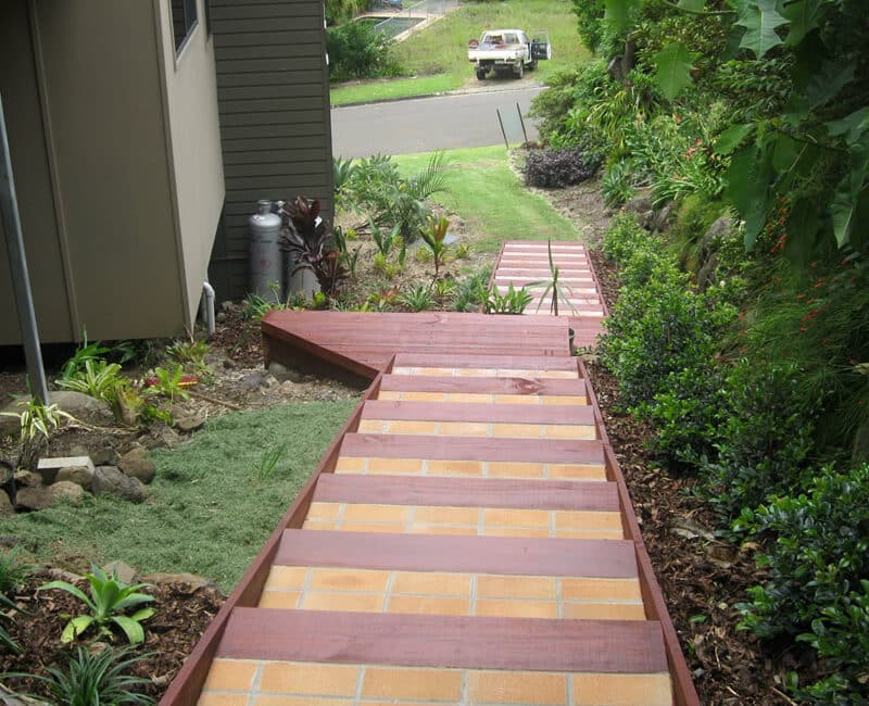 Clay Pavers With Treated Pine Timber