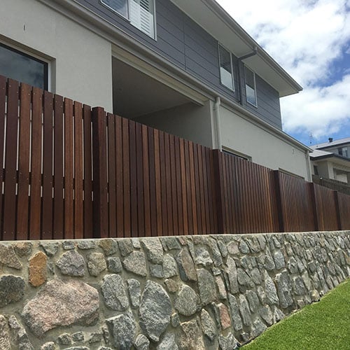 Retaining Wall With Fence Sunshine Coast